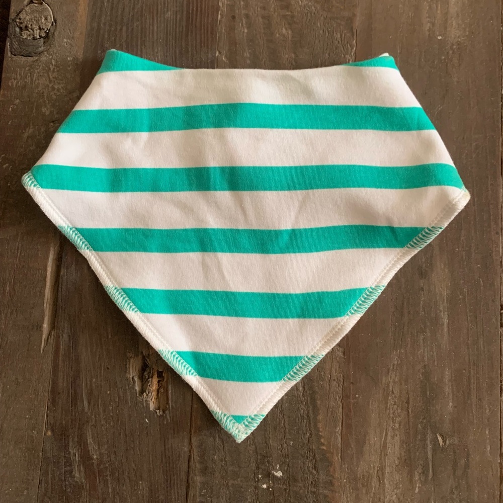 Teal/green striped bib